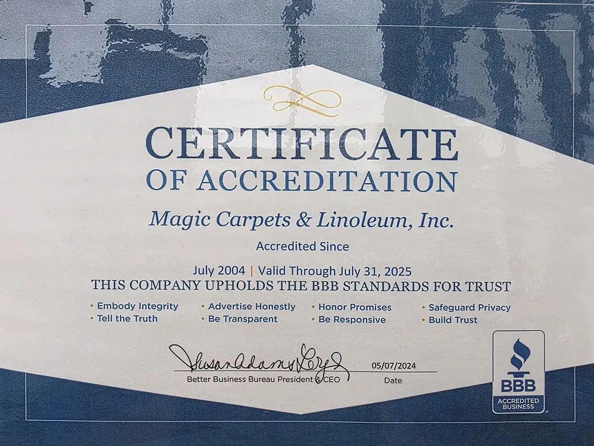 Better Business Bureau Certificate