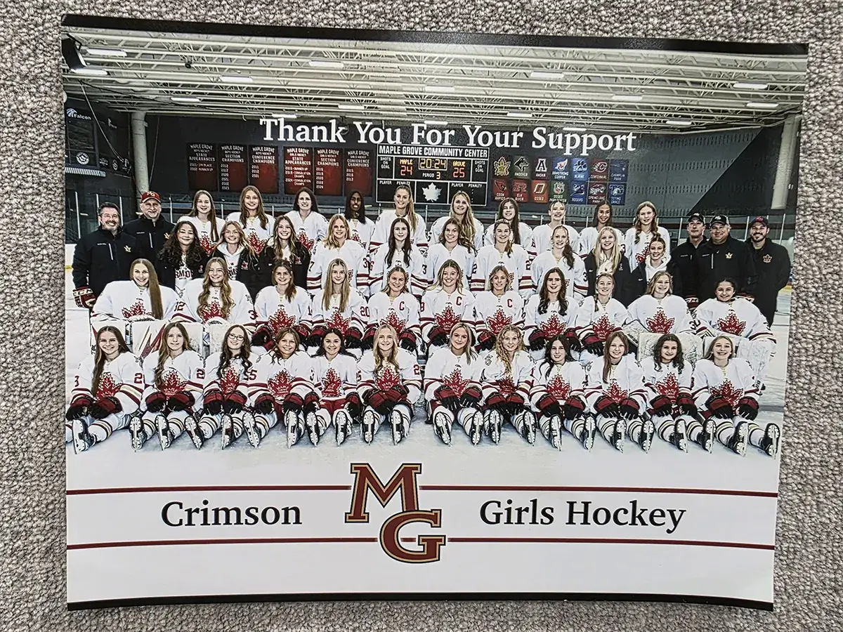 Local High School Girls Hockey Sponsorship Photo